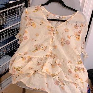 Madewell Floral Button Top